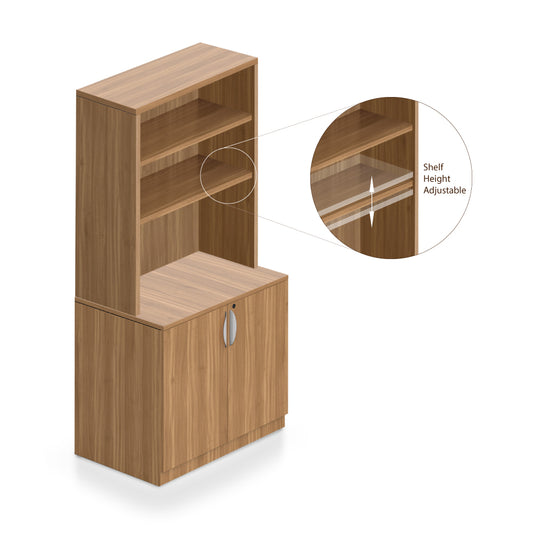 Bookcase with Storage Cabinet -Storage Tower - Kainosbuy.com