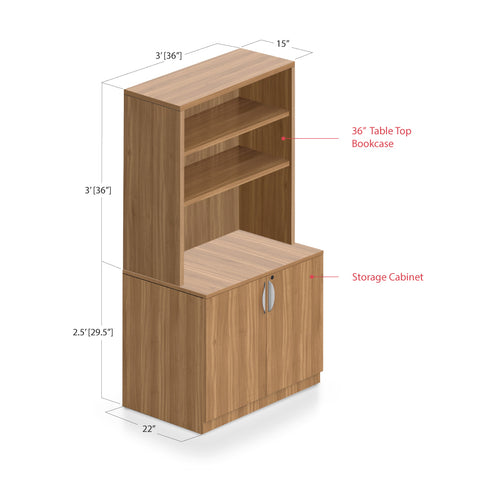 Bookcase with Storage Cabinet -Storage Tower - Kainosbuy.com