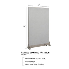 GOF 30"W x 48”/60”/72”H, Straight Line Freestanding Fabric Partition Package