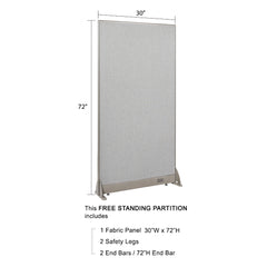 GOF 30"W x 48”/60”/72”H, Straight Line Freestanding Fabric Partition Package