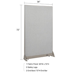 GOF 36"W x 48”/60”/72”H, Straight Line Freestanding Fabric Partition Package