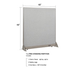 GOF 48"W x 48”/60”/72”H, Straight Line Freestanding Fabric Partition Package