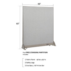 GOF 48"W x 48”/60”/72”H, Straight Line Freestanding Fabric Partition Package
