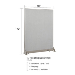 GOF 48"W x 48”/60”/72”H, Straight Line Freestanding Fabric Partition Package