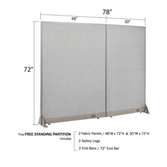 GOF 78"W x 48”/60”/72”H, Straight Line Freestanding Fabric Partition Package