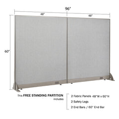 GOF 96"W x 48”/60”/72”H, Straight Line Freestanding Fabric Partition Package