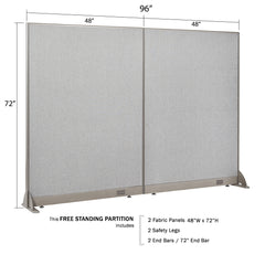 GOF 96"W x 48”/60”/72”H, Straight Line Freestanding Fabric Partition Package