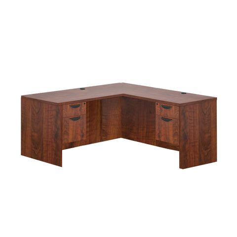 L66D - 5.5' x 6' L-Shape Workstation (Credenza Shell with Two Hanging B/F Pedestals)