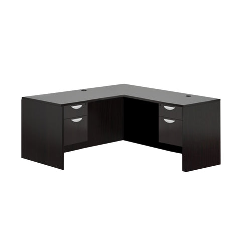L71C - 6' x 5.5' L-Shape Workstation (Credenza Shell with Two Hanging B/F Pedestals)