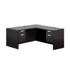 L71B - 6' x 5' L-Shape Workstation (Credenza Shell with Two Hanging B/F Pedestals)