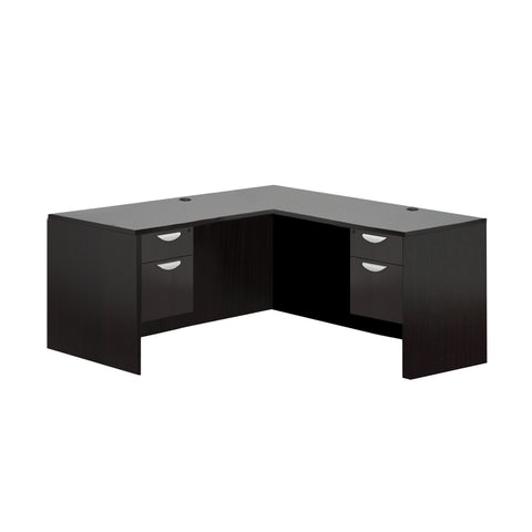 L66B - 5.5' x 5' L-Shape Workstation (Credenza Shell with Two Hanging B/F Pedestals)