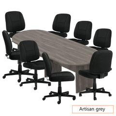 10ft. Racetrack Conference Table with<br> 8 Chairs(G11343B) - Kainosbuy.com