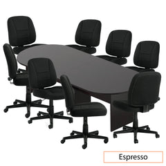 10ft. Racetrack Conference Table with<br> 8 Chairs(G11343B) - Kainosbuy.com