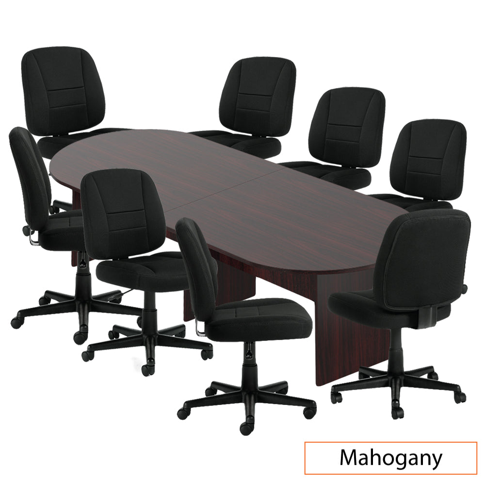 10ft. Racetrack Conference Table with<br> 8 Chairs(G11343B) - Kainosbuy.com