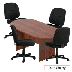 6ft. Racetrack Conference Table with<br>4 Chairs(G11343B) - Kainosbuy.com