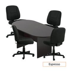 6ft. Racetrack Conference Table with<br>4 Chairs(G11343B) - Kainosbuy.com