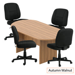 6ft. Racetrack Conference Table with<br>4 Chairs(G11343B) - Kainosbuy.com