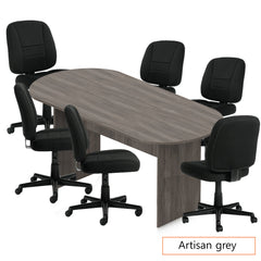 8ft. Racetrack Conference Table with<br>4 Chairs(G11343B) - Kainosbuy.com