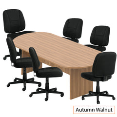 8ft. Racetrack Conference Table with<br>4 Chairs(G11343B) - Kainosbuy.com