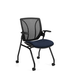 Customized Mesh Medium Back Nesting Chair with Arms