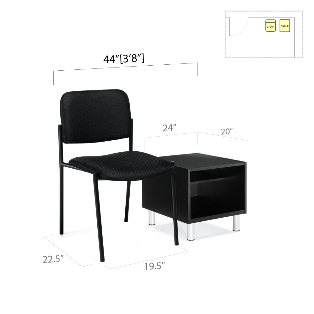 GOF 2 Piece Reception Room Black Chair Table Set - Kainosbuy.com