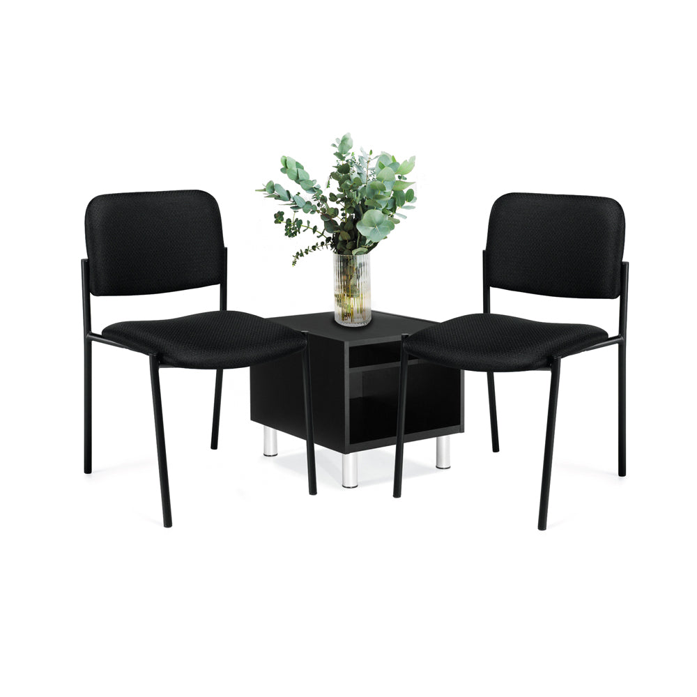 GOF 3 Piece Reception Room Black Chair Table Set - Kainosbuy.com