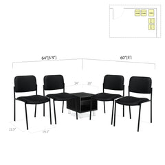 GOF 5 Piece Reception Room Black Chair Table Set - Kainosbuy.com