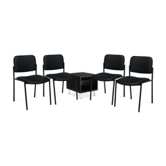 GOF 5 Piece Reception Room Black Chair Table Set - Kainosbuy.com