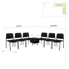 GOF 7 Piece Reception Room Black Chair Table Set / 10% OFF - Kainosbuy.com