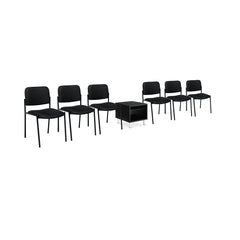 GOF 7 Piece Reception Room Black Chair Table Set / 10% OFF - Kainosbuy.com