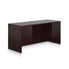 66"x24" Credenza shell with Two Hanging B/F pedestals