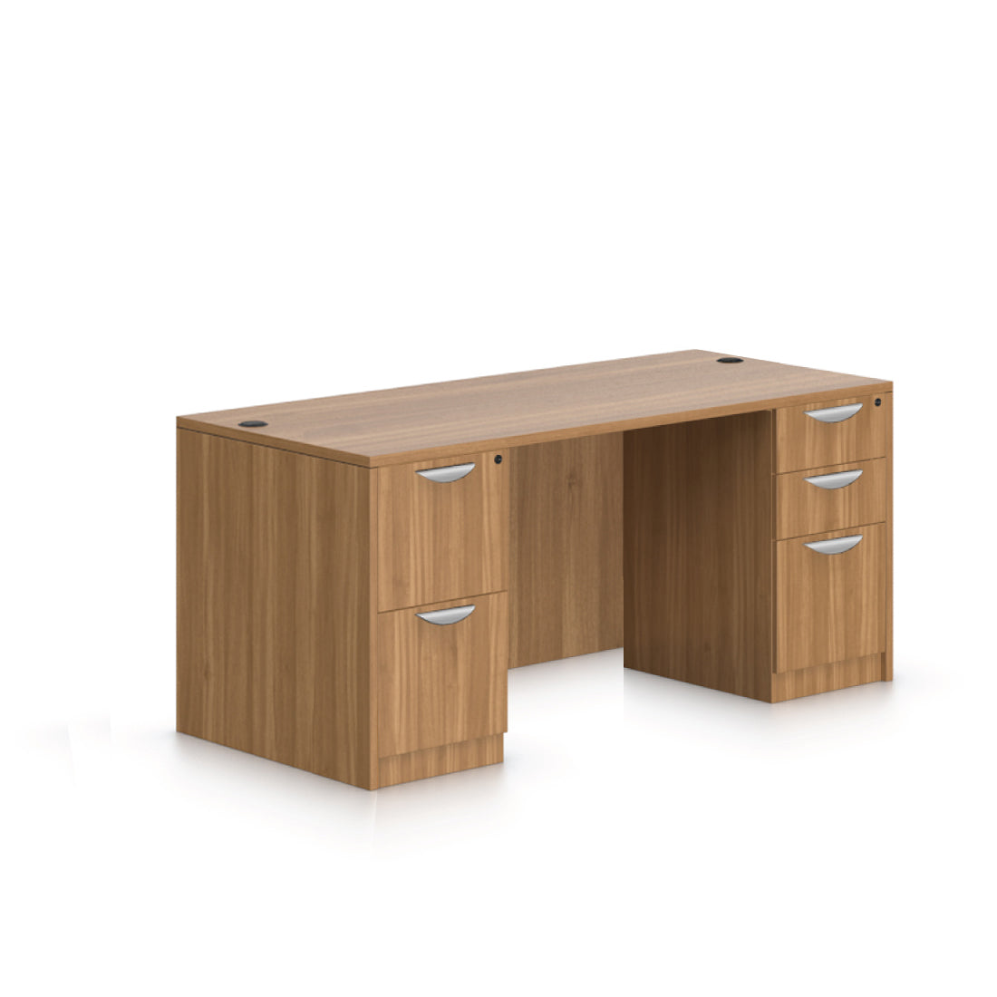 66"x30" Rectangular Desk with B/B/F pedestal and F/F Pedestal - Kainosbuy.com