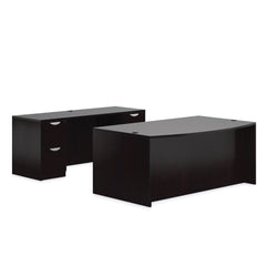 71"x36" Rectangular Desk w/B/B/F Pedestal, Credenza w/Two Hanging B/F Pedestals