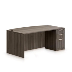 71"x42" Bow Front Desk with B/B/F pedestal