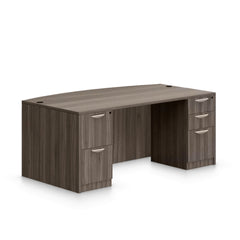 71"x42" Bow Front Desk with B/B/F and F/F pedestal