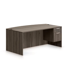 71"x42" Bow Front Desk with Hanging B/F pedestal