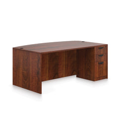 71"x42" Bow Front Desk with B/B/F pedestal