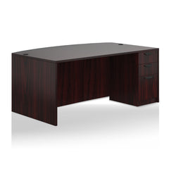 71"x42" Bow Front Desk with B/B/F pedestal