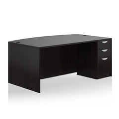 71"x42" Bow Front Desk with B/B/F pedestal