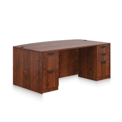71"x42" Bow Front Desk with B/B/F and F/F pedestal