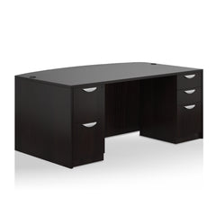 71"x42" Bow Front Desk with B/B/F and F/F pedestal
