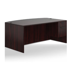 71"x42" Bow Front Desk with Hanging B/F pedestal