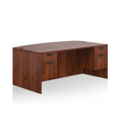 71"x42" Bow Front Desk with Two Hanging B/F pedestals