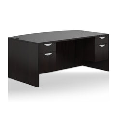 71"x42" Bow Front Desk with Two Hanging B/F pedestals