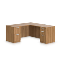 L66B - 5.5' x 5' L-Shape Workstation(Credenza Shell with B/B/F, F/F Pedestal) - Kainosbuy.com