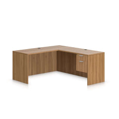 L66B - 5.5' x 5' L-Shape Workstation(Credenza Shell with Hanging B/F Pedestal) - Kainosbuy.com