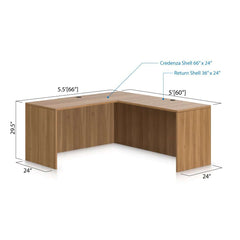 L66B - 5.5' x 5' L-Shape Workstation(Credenza Shell) - Kainosbuy.com