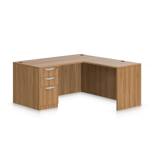 L66E - 5.5' x 6.5' L-Shape Workstation(Rectangular Desk with B/B/F Pedestal) - Kainosbuy.com