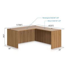 L66D - 5.5' x 6' L-Shape Workstation(Rectangular Desk) - Kainosbuy.com