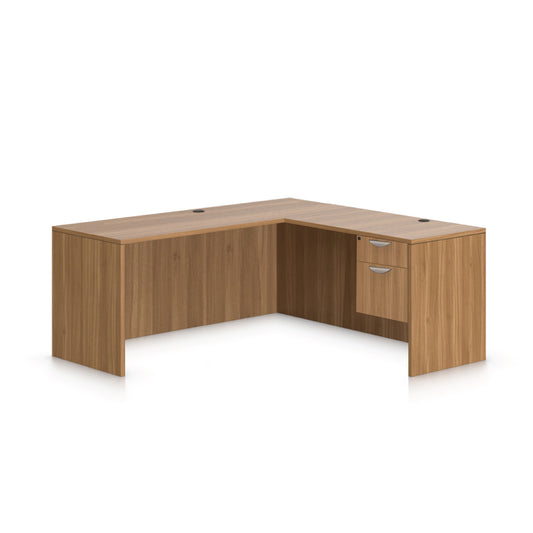 L71B - 6' x 5' L-Shape Workstation(Credenza Shell with Hanging B/F Pedestal) - Kainosbuy.com